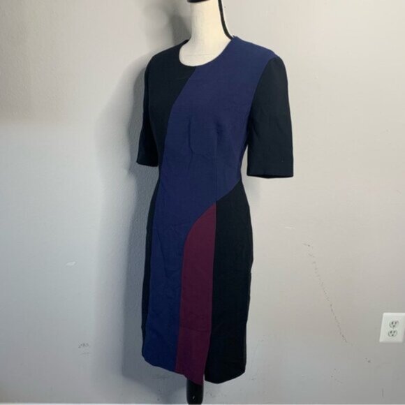 Hugo Boss Colorblock Knee Length Sheath Dress - Picture 9 of 16